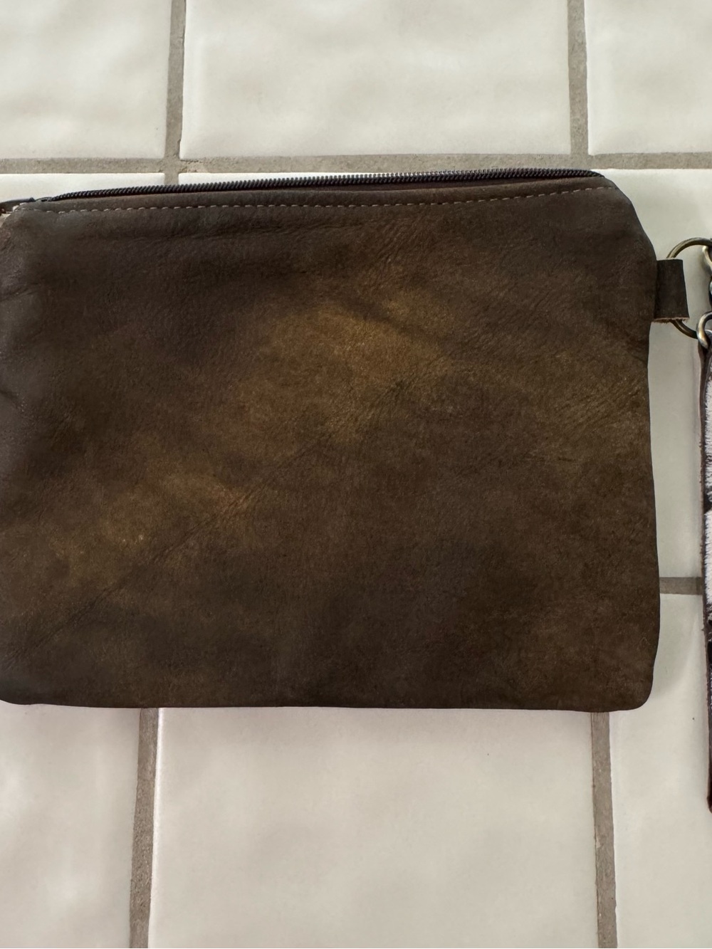 Keep It Gypsy LV Upcycled Cowhide Leather Wristlet Clutch - Picture 3 of 5